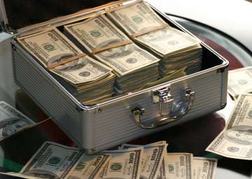 A suitcase full of cash.