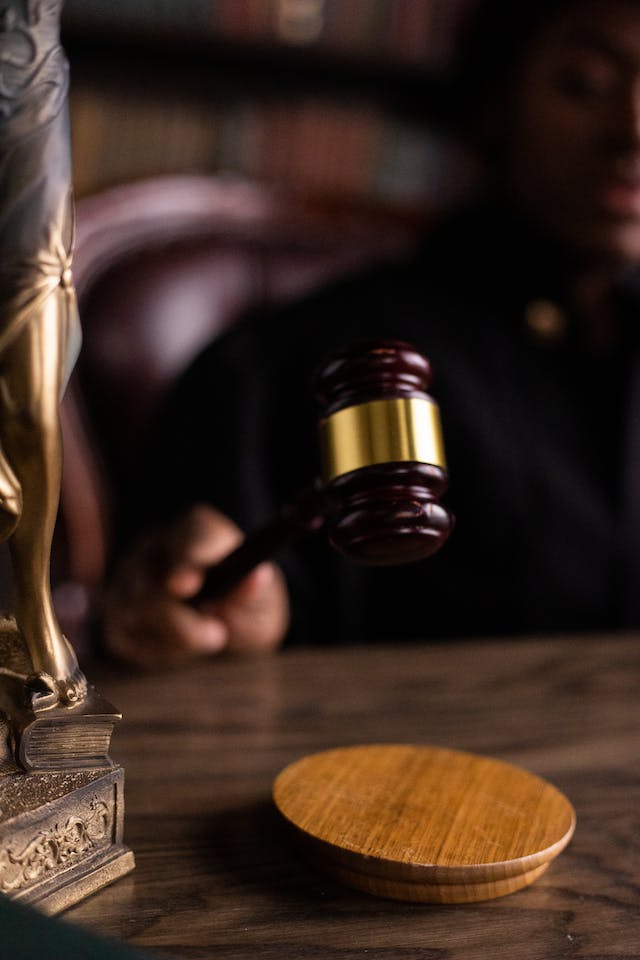 A person holding a gavel.